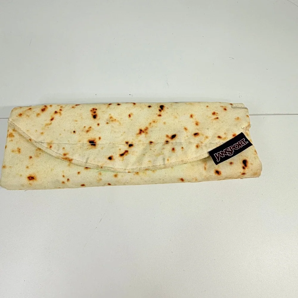 JanSport Burrito Accessory Pouch Unisex One Size Tan Tortilla Print School